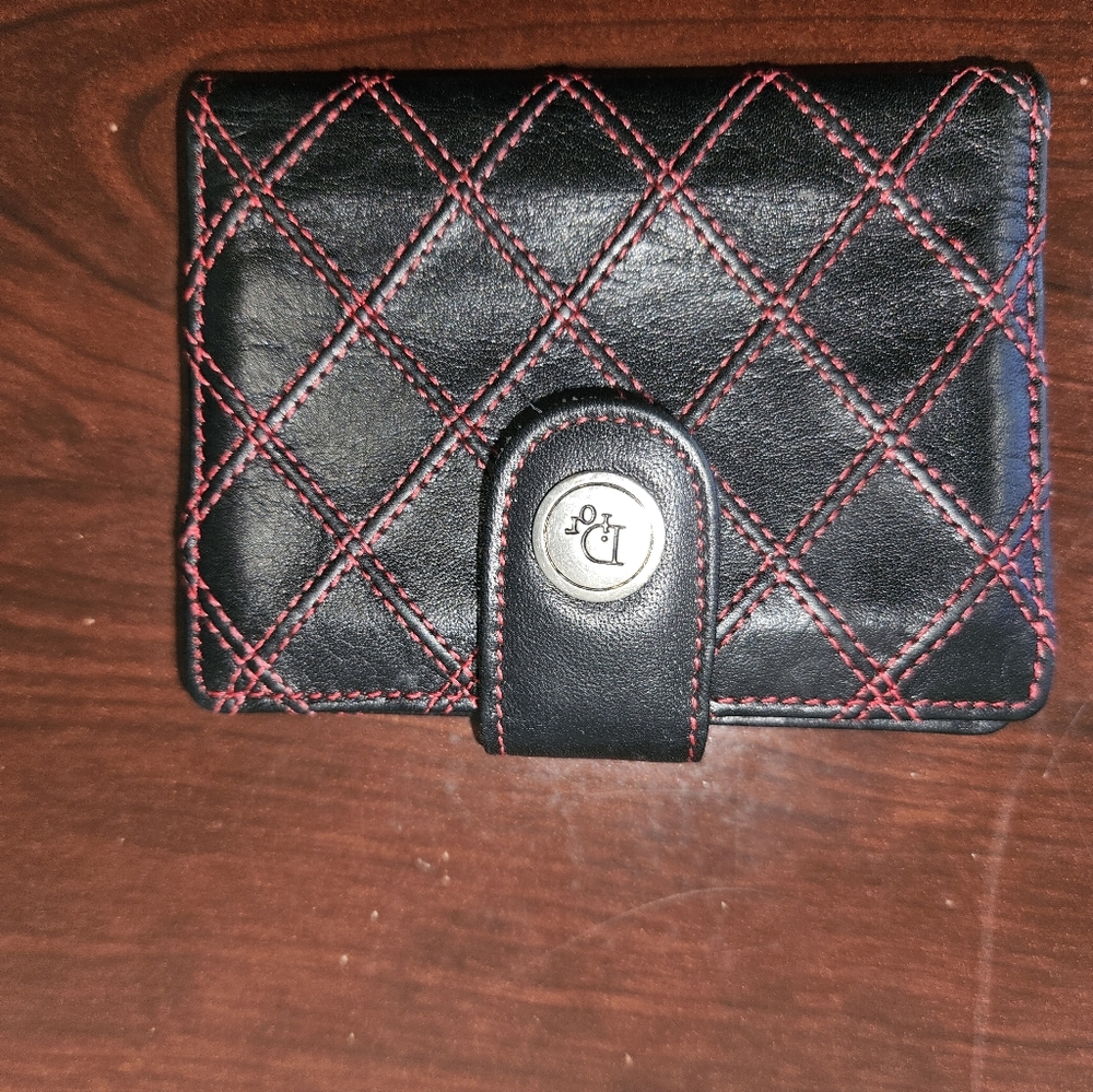 Christian Dior Black and Red Quilted Wallet